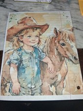 Adorable Girl And Horse On Notebook Page Paper Junk Journal Scrapbook 8x10