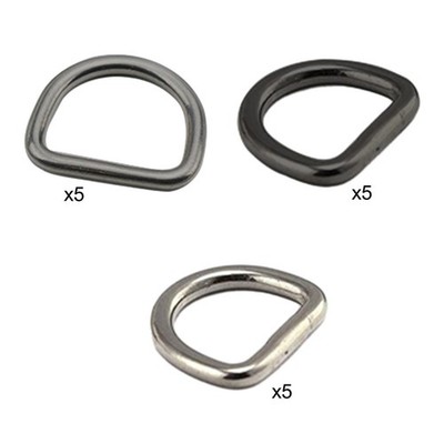 5 Stück Metall-D-Ringe aus massivem Guss für Halsbänder, Riemen, Krawatten,