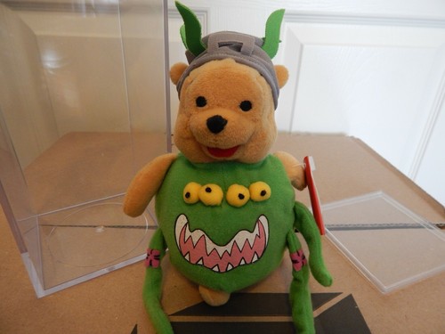 DISNEY WINNIE THE POOH MONSTER POOH PLUSH MINI BEAN BAG NWT WITH ACRYLIC BOX - Bild 3 von 10