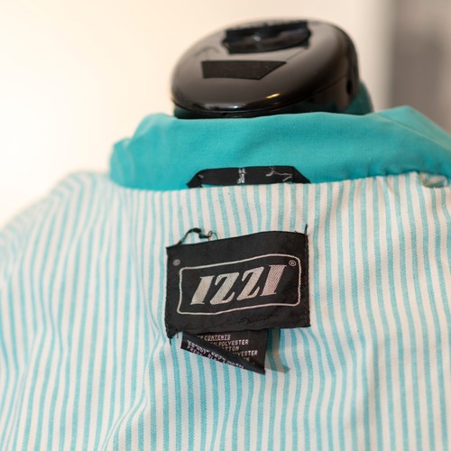Vintage 90s White and Teal Light Jacket Large - Picture 3 of 3