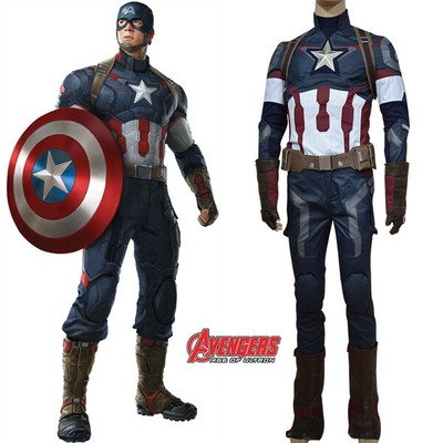 Avengers Captain America II 2 Age of Ultron Steve Rogers Cosplay Costume Uniform