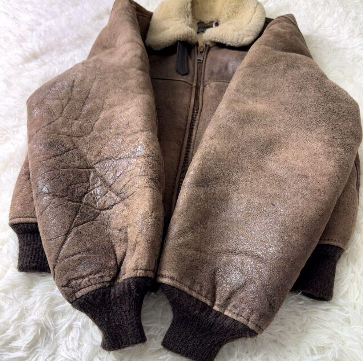 Schott Type B-6 Flight Mouton Bomber Leather Jacket Brown Schott Type B-6 Flight Mouton Bomber Leather Jacket Brown