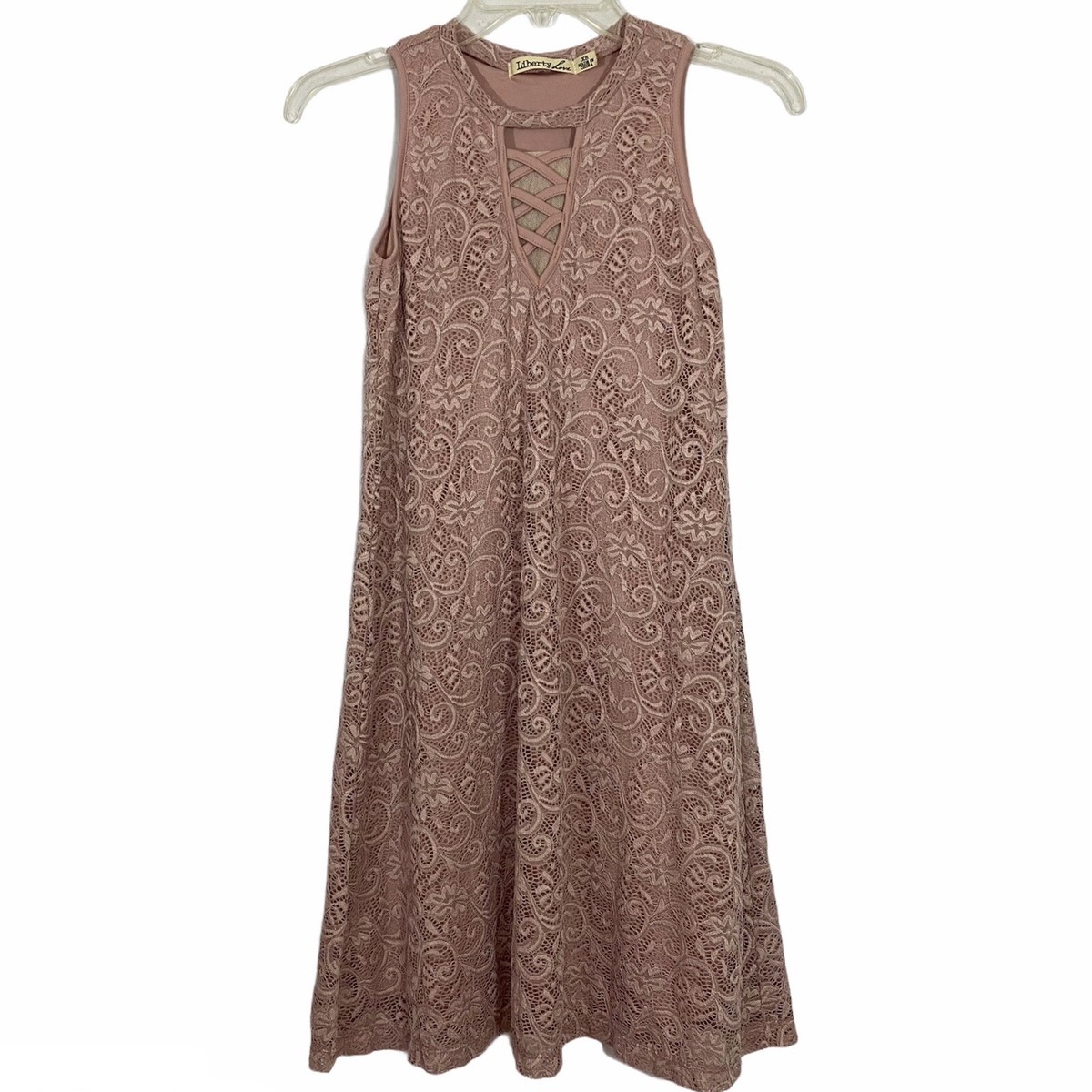LIBERTY LOVE | Blush Pink Floral Lace Shift Dress XS LIBERTY LOVE | Blush Pink Floral Lace Shift Dress XS