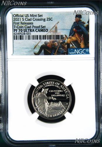 2021 US Mint Proof 7-Coin-SET Dime Half Penny Nickel Quarter Dollar NGC PF70 FR - Picture 2 of 8