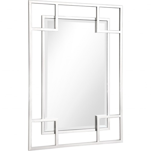 42" Silver Metal Framed Accent Mirror - Picture 3 of 9