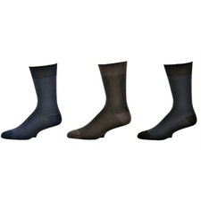 Men's Bamboo Dark Herringbone Crew 3 Pr. Pack Socks, Father's Day Socks