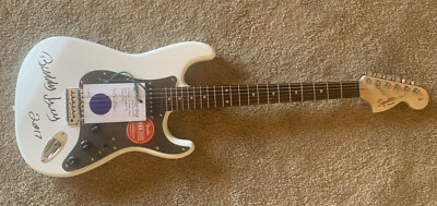 Buddy Guy Signed Autographed White Squier Strat Electric Guitar W/ Buddy Guy COA