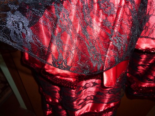 3 articoli costume, spagnolo Seniore, guanti, vestito, copricapo, M-L, danza, spettacolo, 8-10 - Foto 6 di 12