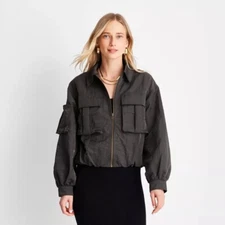 Future Collective X Jenny K Lopez Womens XXL Utility Bomber Jacket Dark Olive