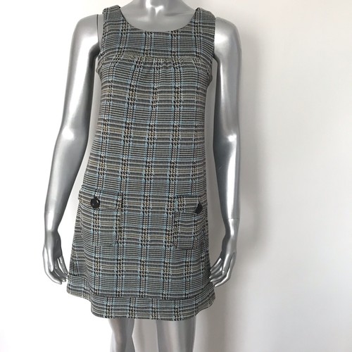 Xhilaration Jumper Dress Girls X-Large Brown Plaid Retro 70s Mod Preppy Academia - Picture 5 of 21