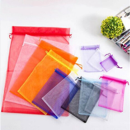 Organza Wedding Bags Xmas Party Gift Jewelry Candy Bag Net Mesh Colors Pouches - Picture 5 of 30