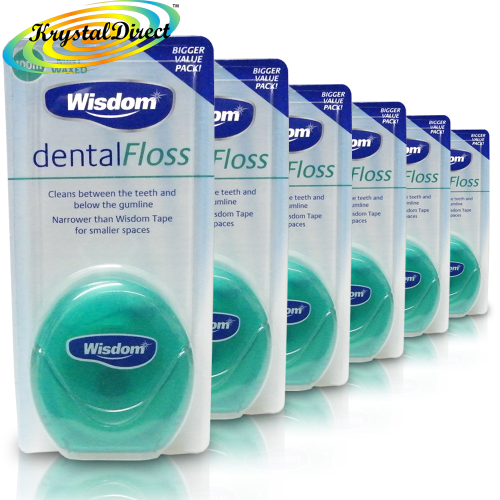 6x Wisdom Dental Floss Waxed Mint 100m 5028763006409 eBay