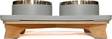 New Elevated Stainless Steel Pet Bowl Set Slate, Small 
