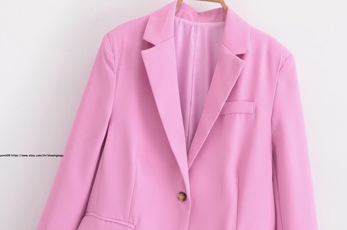 Pink Lady Women's Suits Jacket Business Casual Loose Coat One button Blazer Tops - Picture 5 of 9