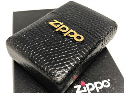 Rare! New ZIPPO Limited Edition Logo Lizard Leather-Bound Lighter