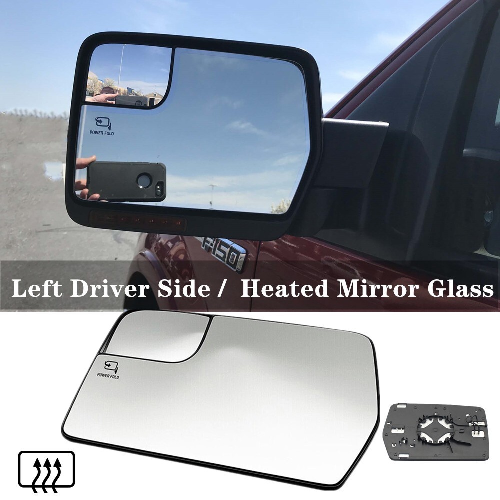 For 2011-2014 Ford F150 LH Left Sde Mrror Glass Lens w/ Spotter