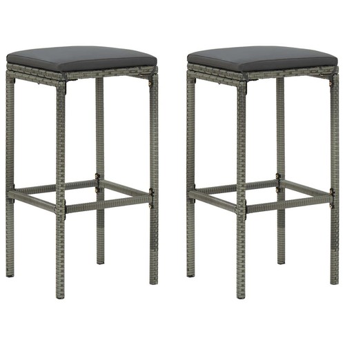 Modern Bar Set Outdoor Furniture 2 Person Lounge Table And Stool With Cushions - Picture 2 of 9