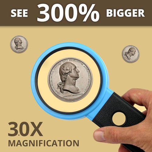 30X Hands Free Magnifying Glass with 21 LED Lights for Coins Jewelry - Picture 6 of 6