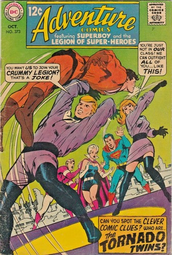  ADVENTURE COMICS # 373 ottobre 1968 VG/F TORNADO GEMELLI 12 centesimi Silver Age - Foto 1 di 2