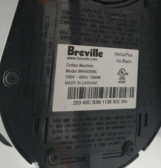 Nespresso VertuoPlus Coffee and Espresso Maker by Breville Black, For Parts Only