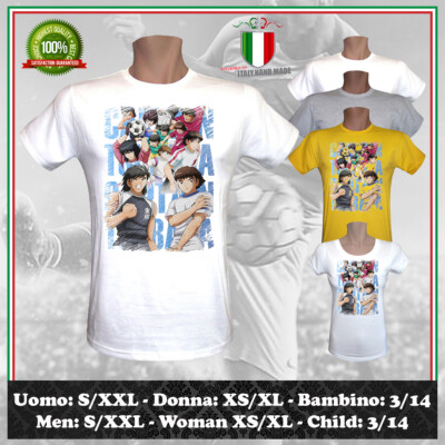 HOLLY & BENJI T-SHIRT VINTAGE INSPIRIERT CAPTAIN TSUBASA FUSSBALL HERREN DAMEN KINDER