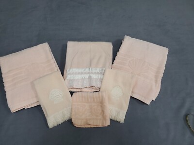 VTG Mixed Lot Cotton Bath Towel Peach Colored Cannon Mills