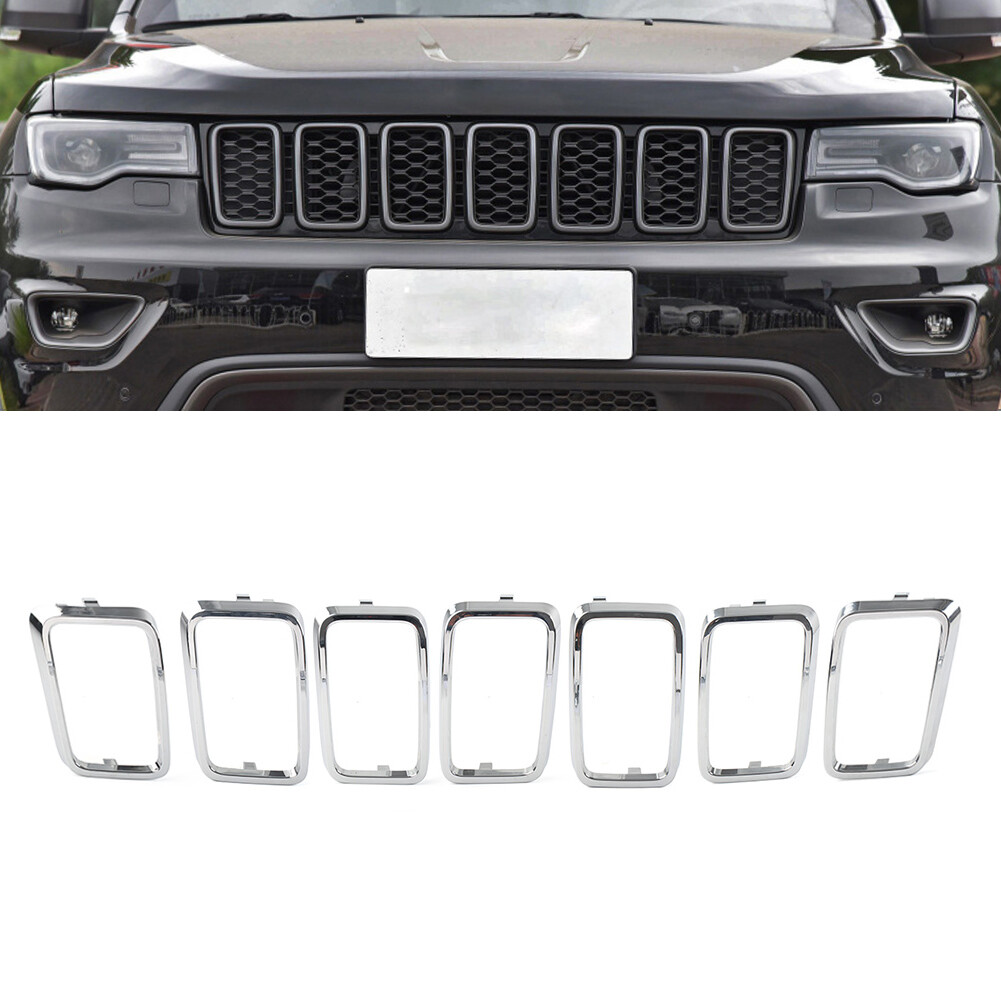 Front Grille Cover Ring Inserts Frame Trims Kit For Jeep Grand Cherokee 17-21 US