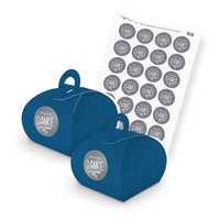 Itenga Set Wir Sagen Danke M23 24X Geschenkbox Karton Mit Griff Blau Und Sticker