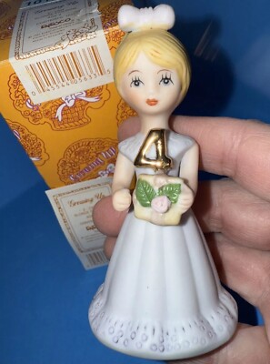 Vintage ENESCO Growing Up Birthday (4th) Porcelain Figurine Boxed Blonde Hair