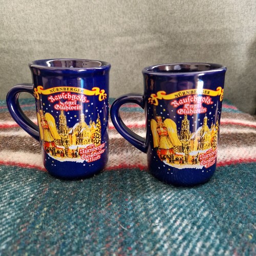 Pair Of Nurnberger Germany Christkindlesmarkt Mug Christmas Market Rauschgold  - Picture 1 of 10