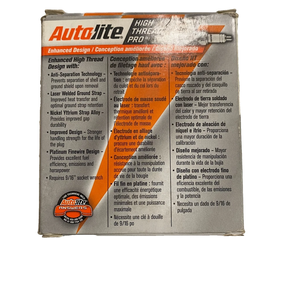 Paquete de 4 bujías Autolite High Thread Pro HT15, NUEVAS EN CAJA, NUEVAS Foto 4 de 4