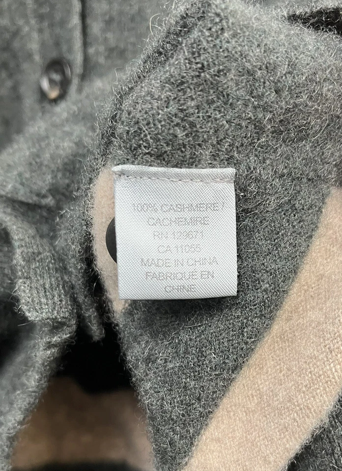 Cárdigan Suéter 360 Cachemira 100% Cachemira Botón Frontal Gris Tostado Rayas Mediano Foto 4 de 4