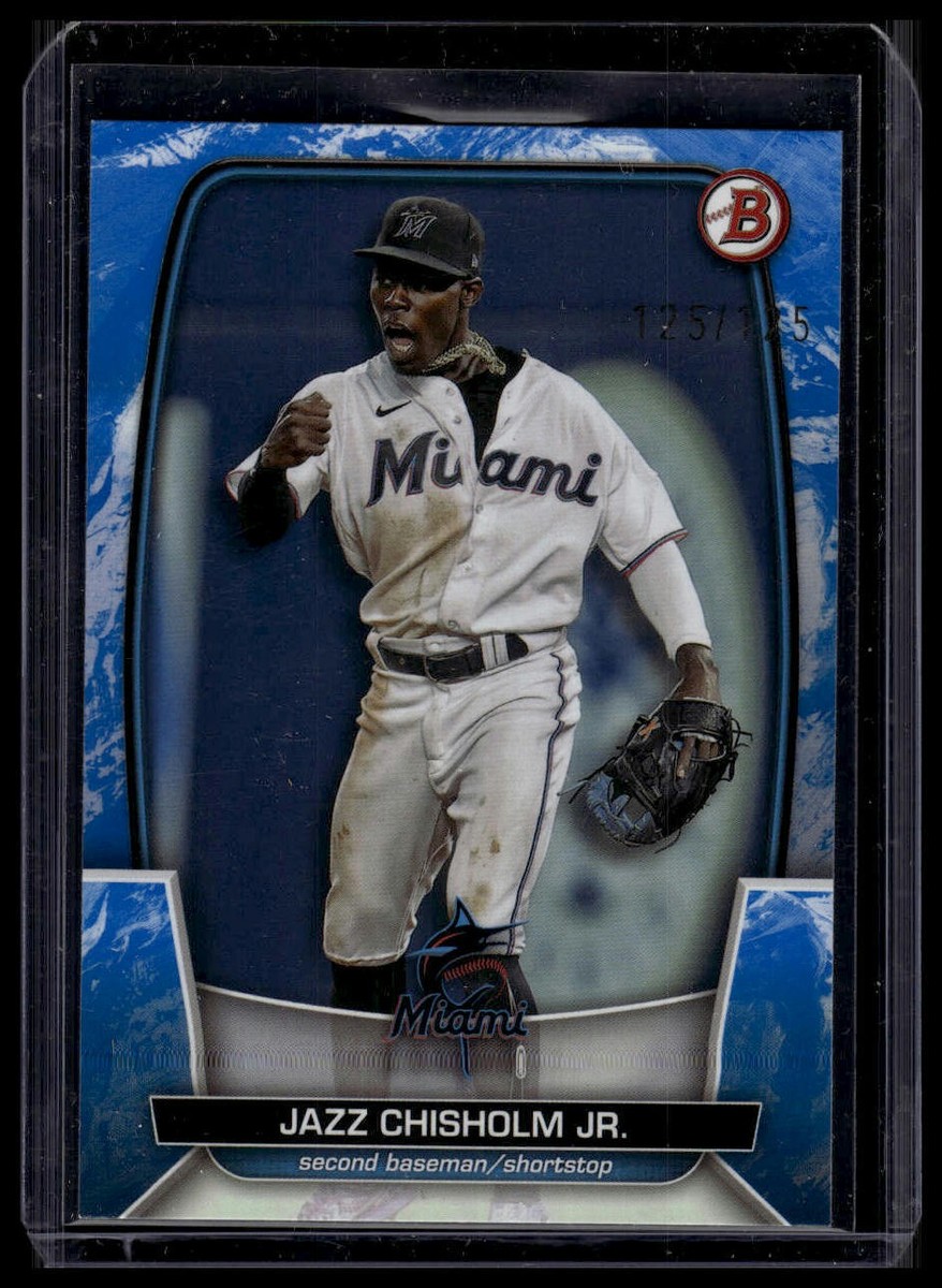 2023 Bowman #22 Jazz Chisholm Jr. Blue Pattern #/125 SN | eBay