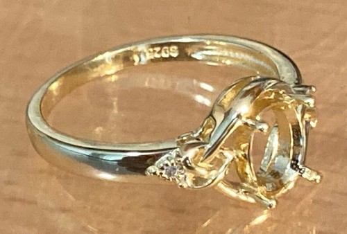 Ring Blanks, Solid Silver S925 - For Stones 8x6mm Oval & 7mm Round or Square - Picture 6 of 14