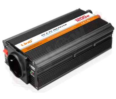 Inverter Di Potenza 1200W DC 12V A AC 220V | Convertitore Portatile Con Prese EU E USB | Onda Sinusoidale Modificata