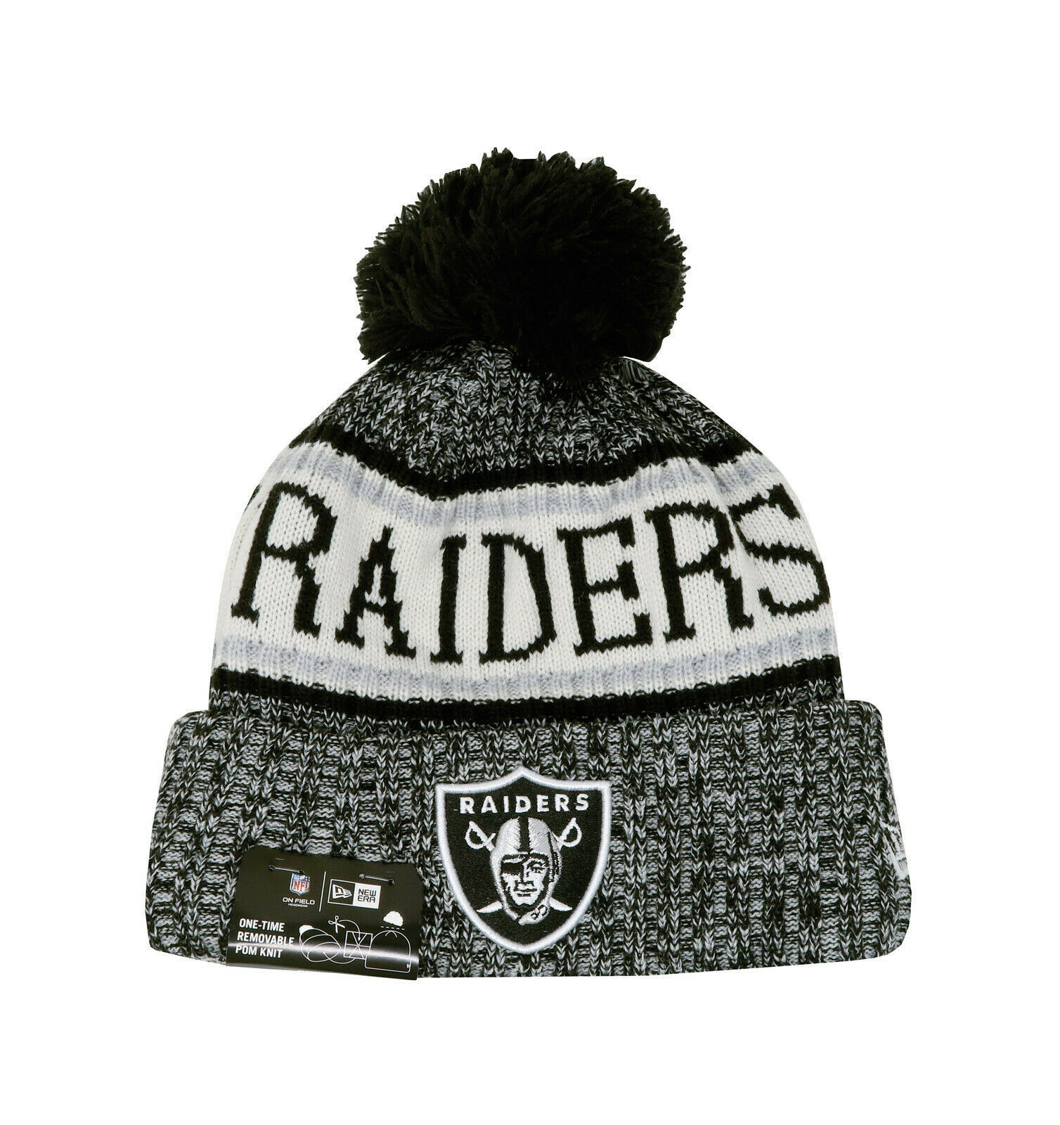 white and black beanie