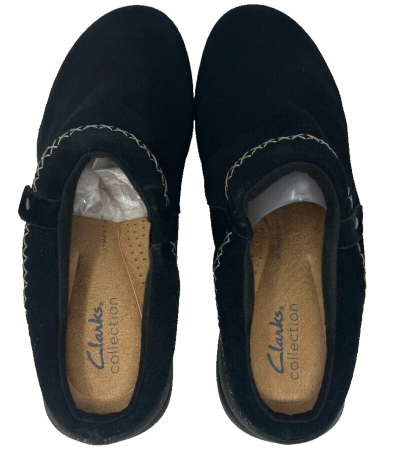 Clarks Women's Roseville Echo Slip On Comfort Casual Clogs Black Size:8.5 205F - Image 3 of 4