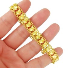 24k Gold Plated Heart bracelets Bangle Jewellery Set gift For Women