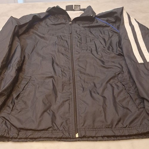 Giacca a vento da pista con colletto nero bianco righe anni 90 Y2k vintage - Foto 2 di 11