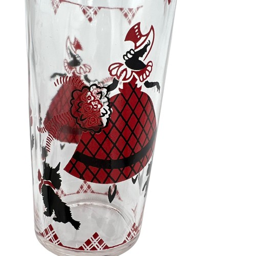 Vtg Anchor Hocking Tartan Scotty Dog Victorian Lady Replacement Glass 8 oz 1950s - Picture 7 of 10