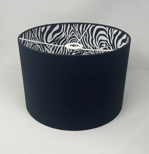 Pantalla Negro Blanco Animal Estampado Cebra Tambor Luz Pantalla - Imagen 5 de 9
