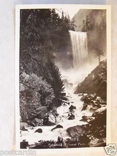 RPPC Vernal Falls, Yosemite NAT'L Park, CA. Real Sawyer Photo B&W Postcard CALIF