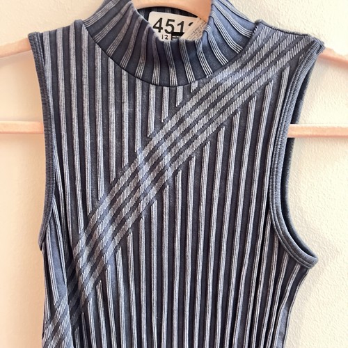 Forever 21 grau blau Stehkragen Bodycon Maxikleid klein gerippt sexy Bleistift - Bild 3 von 7