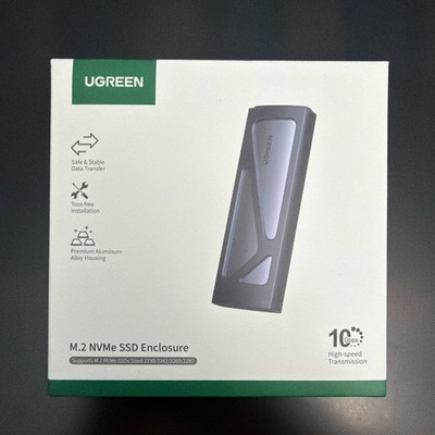 UGREEN SSD Enclosure, Tool-Free USB C External, 10Gbps M.2 NVMe to USB Adapter/R