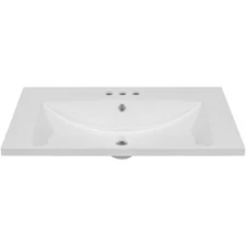 30" 36" Bathroom Ceramic Sink Undermount Sink 3 Hole for 4-inch Centerset Faucet