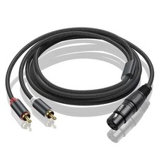 Female XLR to Dual RCA Y Splitter Patch Cable,Unbalanced XLR Female to 2 RCA/...
