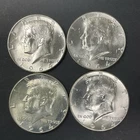 Lot of 4 1964 Kennedy Half Dollars 90% Silver