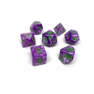 Easy Roller Dice Jester Swirl w/Green (7) New