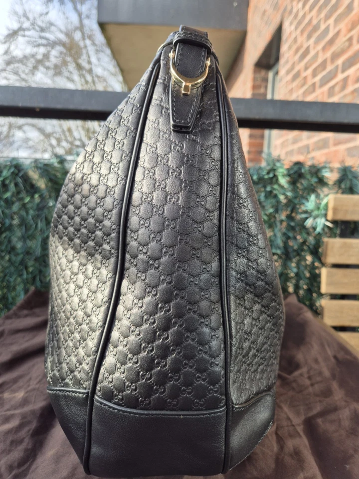 Gucci Black Microguccissima GG Pattern Leather Hobo Shoulder Bag - Image 4 of 4