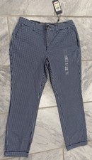 NWT Tommy Hilfiger Women Heritage Chino Hampton Slim Size 4 Stretch Blue White